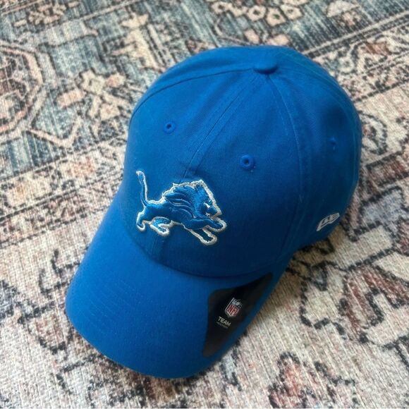 New Era NWT Detroit Lions NFL Football Blue NFL Cap Embroidered Logo Hat OSFA - Picture 2 of 7